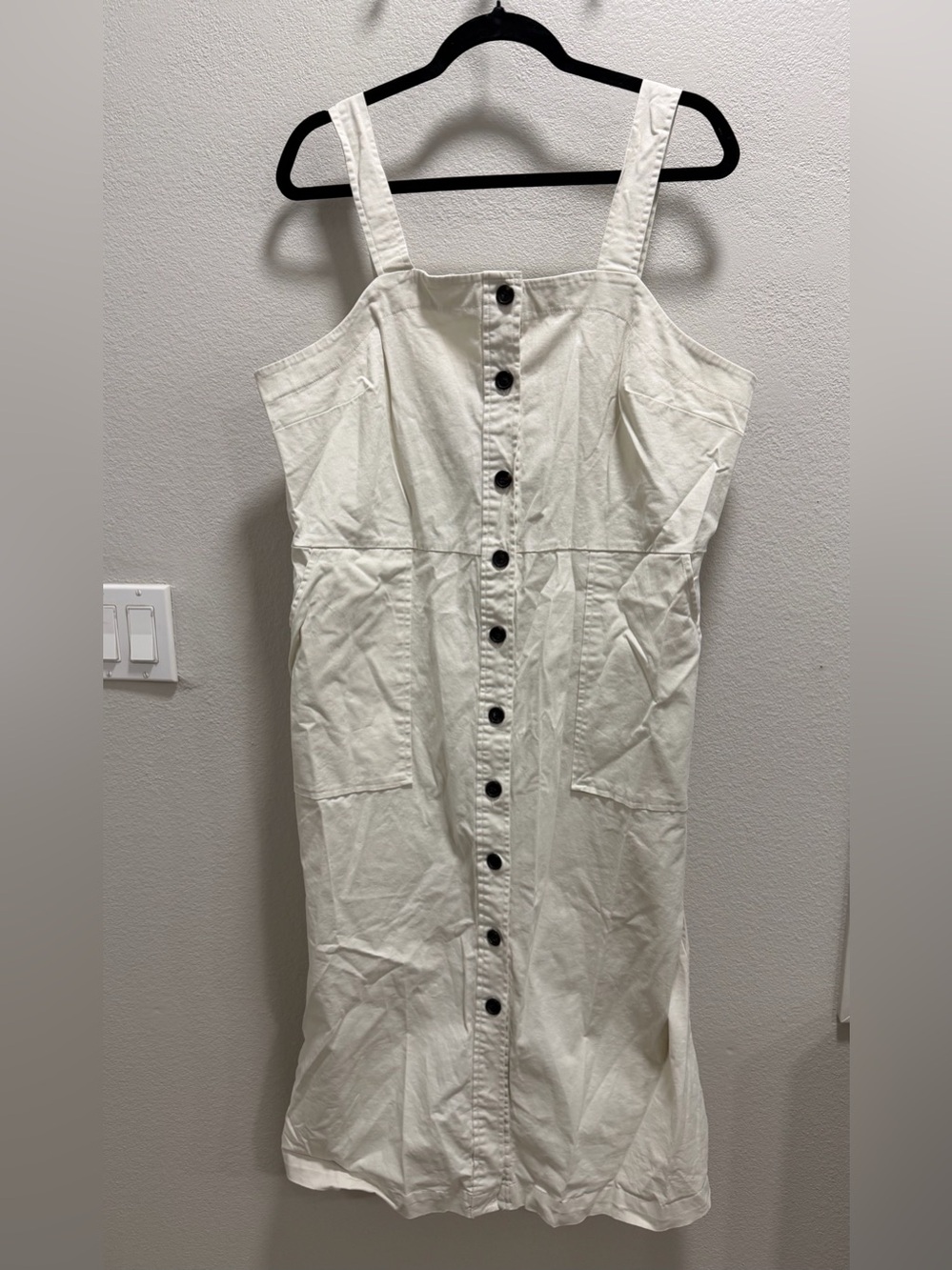 Universal Thread White Button-Front Midi Sundress